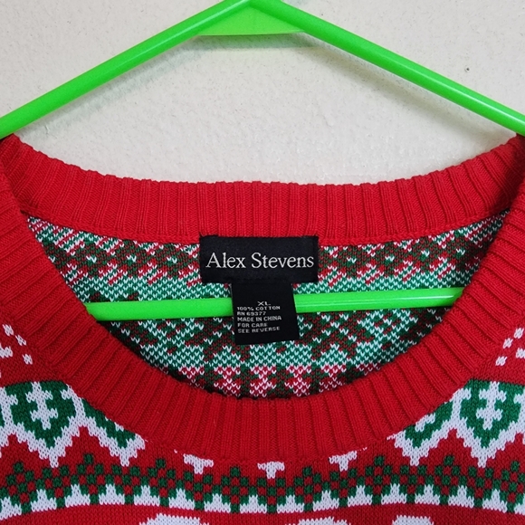 Alex Stevens Gonna Party Ugly Christmas Sweater Knit Jacquard Fair Isle Men's - Picture 4 of 5
